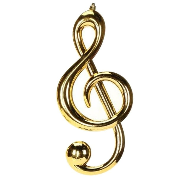 TREBLE CLEF G CLEF ORNAMENT MUSICAL INSTRUMENT 3" GOLDEN COLORED
